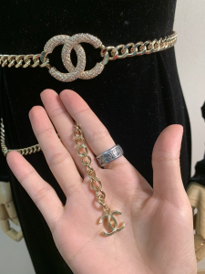 Luxury Womens Belts Chanel Chain Crystals CC Logo Belt A175PP240 AA148178