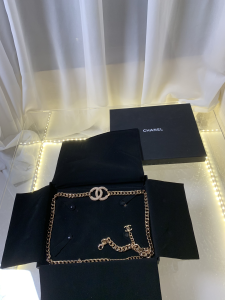 Luxury Womens Belts Chanel Chain Crystals CC Logo Belt A175PP240 AA148178
