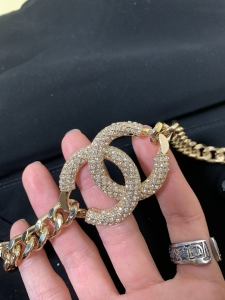 Luxury Womens Belts Chanel Chain Crystals CC Logo Belt A175PP240 AA148178