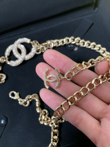 Luxury Womens Belts Chanel Chain Crystals CC Logo Belt A175PP240 AA148178