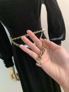 Luxury Womens Belts Chanel Chain Pearls Belt A175PP240 AA148176