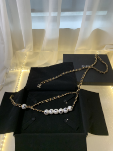 Luxury Womens Belts Chanel Chain Pearls Belt A175PP240 AA148176