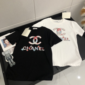 Chanel CC Logo Cotton T Shirt 