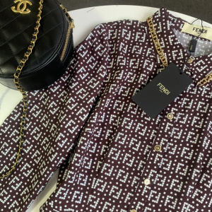 Luxury Womens Clothing Fendi FF Jacquard Dress SML A154PP480 AA148135