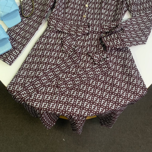Luxury Womens Clothing Fendi FF Jacquard Dress SML A154PP480 AA148135