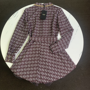 Luxury Womens Clothing Fendi FF Jacquard Dress SML A154PP480 AA148135