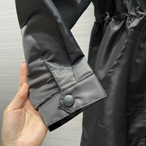 Luxury Womens Clothing Prada Cashgora Caban Jacket Black SML A154PP480 AA148136