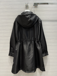 Luxury Womens Clothing Prada Cashgora Caban Jacket Black SML A154PP480 AA148136