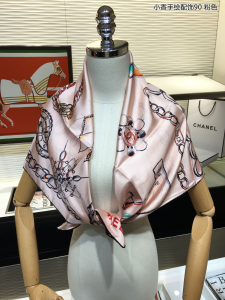 Luxury Womens Scarf Chanel 2021 Cashmere Silk Scarf Pink 90x90CM A151PP180 AA148044