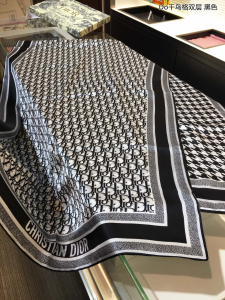 Dior Oblique Cashmere Silk Scarf Black 