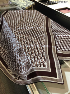 Dior Oblique Cashmere Silk Scarf Burgundy 