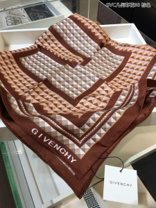 Luxury Womens Scarf Givenchy 4G Cashmere Silk Scarf Brown 90x90CM A151PP180 AA148009