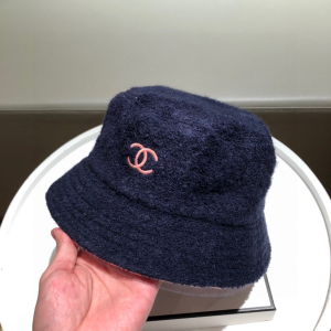 Chanel CC Logo Bucket Hat Navy Blue 