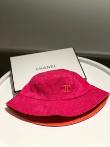 Luxury Womens Hats Chanel CC Logo Bucket Hat Red A190PP105 AA148256