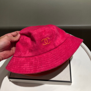 Luxury Womens Hats Chanel CC Logo Bucket Hat Red A190PP105 AA148256