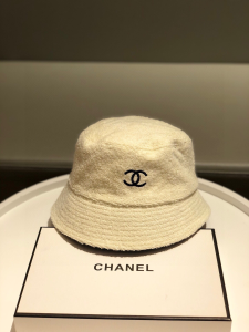 Luxury Womens Hats Chanel CC Logo Bucket Hat White A190PP105 AA148257