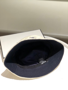 Luxury Womens Hats Chanel CC Logo Bucket Hat White A190PP105 AA148257