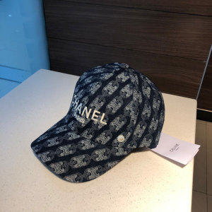Luxury Womens Hats Chanel Paris Denim Blue Baseball Cap Hat A190PP90 AA148282