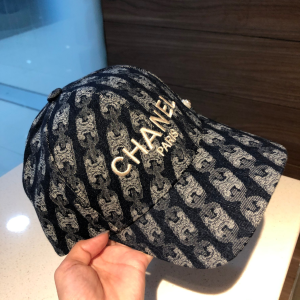 Luxury Womens Hats Chanel Paris Denim Blue Baseball Cap Hat A190PP90 AA148282