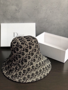 Luxury Womens Hats Dior Denim Oblique Fedora Bucket Hat Black A190PP100 AA148260