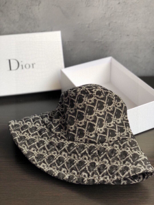 Luxury Womens Hats Dior Denim Oblique Fedora Bucket Hat Black A190PP100 AA148260