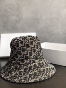 Luxury Womens Hats Dior Denim Oblique Fedora Bucket Hat Black A190PP100 AA148260