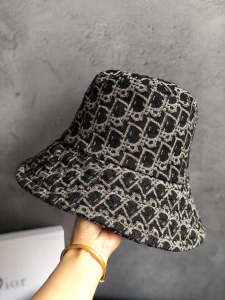 Luxury Womens Hats Dior Denim Oblique Fedora Bucket Hat Black A190PP100 AA148260