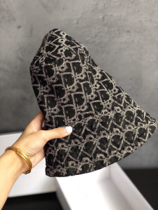 Luxury Womens Hats Dior Denim Oblique Fedora Bucket Hat Black A190PP100 AA148260