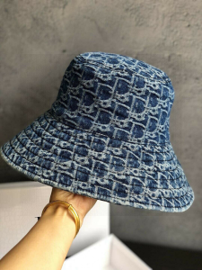 Dior Denim Oblique Fedora Bucket Hat Blue 