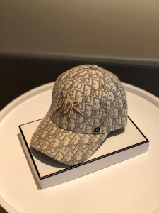 Luxury Womens Hats Dior Embroidered Beige Oblique Baseball Hat A190PP90 AA148301