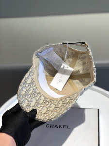 Luxury Womens Hats Dior Embroidered Beige Oblique Baseball Hat A190PP90 AA148301