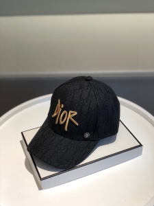 Luxury Womens Hats Dior Embroidered Black Oblique Baseball Hat A190PP90 AA148297