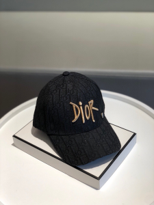Luxury Womens Hats Dior Embroidered Black Oblique Baseball Hat A190PP90 AA148297