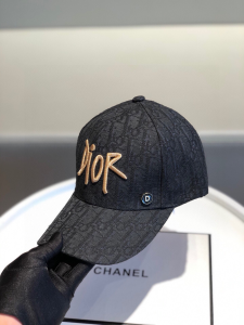 Luxury Womens Hats Dior Embroidered Black Oblique Baseball Hat A190PP90 AA148297