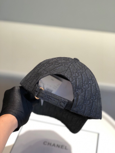 Luxury Womens Hats Dior Embroidered Black Oblique Baseball Hat A190PP90 AA148297