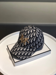 Luxury Womens Hats Dior Embroidered Black Oblique Baseball Hat A190PP90 AA148298