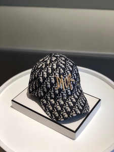 Luxury Womens Hats Dior Embroidered Black Oblique Baseball Hat A190PP90 AA148298