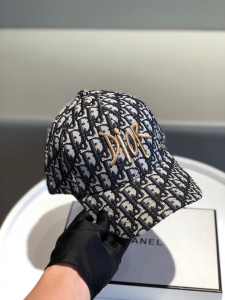 Luxury Womens Hats Dior Embroidered Black Oblique Baseball Hat A190PP90 AA148298