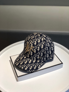 Luxury Womens Hats Dior Embroidered Blue Oblique Baseball Hat A190PP90 AA148299