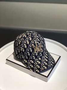 Luxury Womens Hats Dior Embroidered Blue Oblique Baseball Hat A190PP90 AA148299