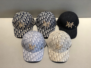 Luxury Womens Hats Dior Embroidered Blue Oblique Baseball Hat A190PP90 AA148299