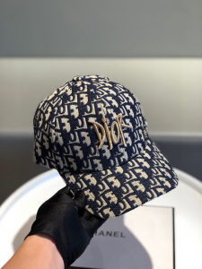 Luxury Womens Hats Dior Embroidered Blue Oblique Baseball Hat A190PP90 AA148299