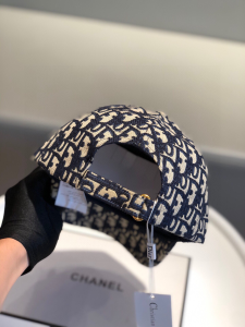 Luxury Womens Hats Dior Embroidered Blue Oblique Baseball Hat A190PP90 AA148299