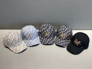 Luxury Womens Hats Dior Embroidered Grey Oblique Baseball Hat A190PP90 AA148300