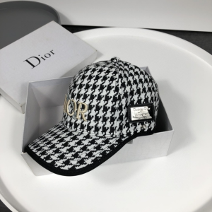 Dior Embroidered Tweed White Baseball Cap Hat 