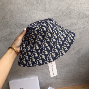 Luxury Womens Hats Dior Oblique Black Bucket Hat A190PP90 AA148289