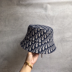 Luxury Womens Hats Dior Oblique Black Bucket Hat A190PP90 AA148289