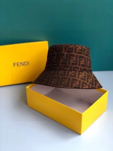 Luxury Womens Hats Fendi FF Jacquard Brown Bucket Hat A190PP95 AA148287