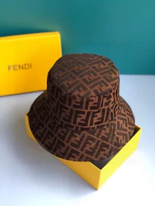 Luxury Womens Hats Fendi FF Jacquard Brown Bucket Hat A190PP95 AA148287