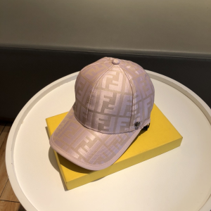 Luxury Womens Hats Fendi FF Jacquard Canvas Baseball Hat Pink A190PP95 AA148249